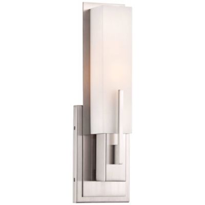 Midtown Modern Wall Light Sconce Satin Nickel 4 1/2" Fixture White Glass for Bedroom Bathroom Vanity Reading Living Room Hallway