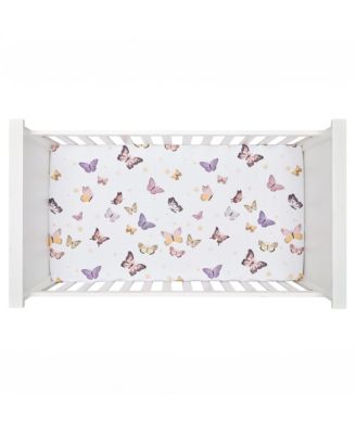 Butterfly Dreams Breathable 100% Cotton Fitted Baby Crib Sheet