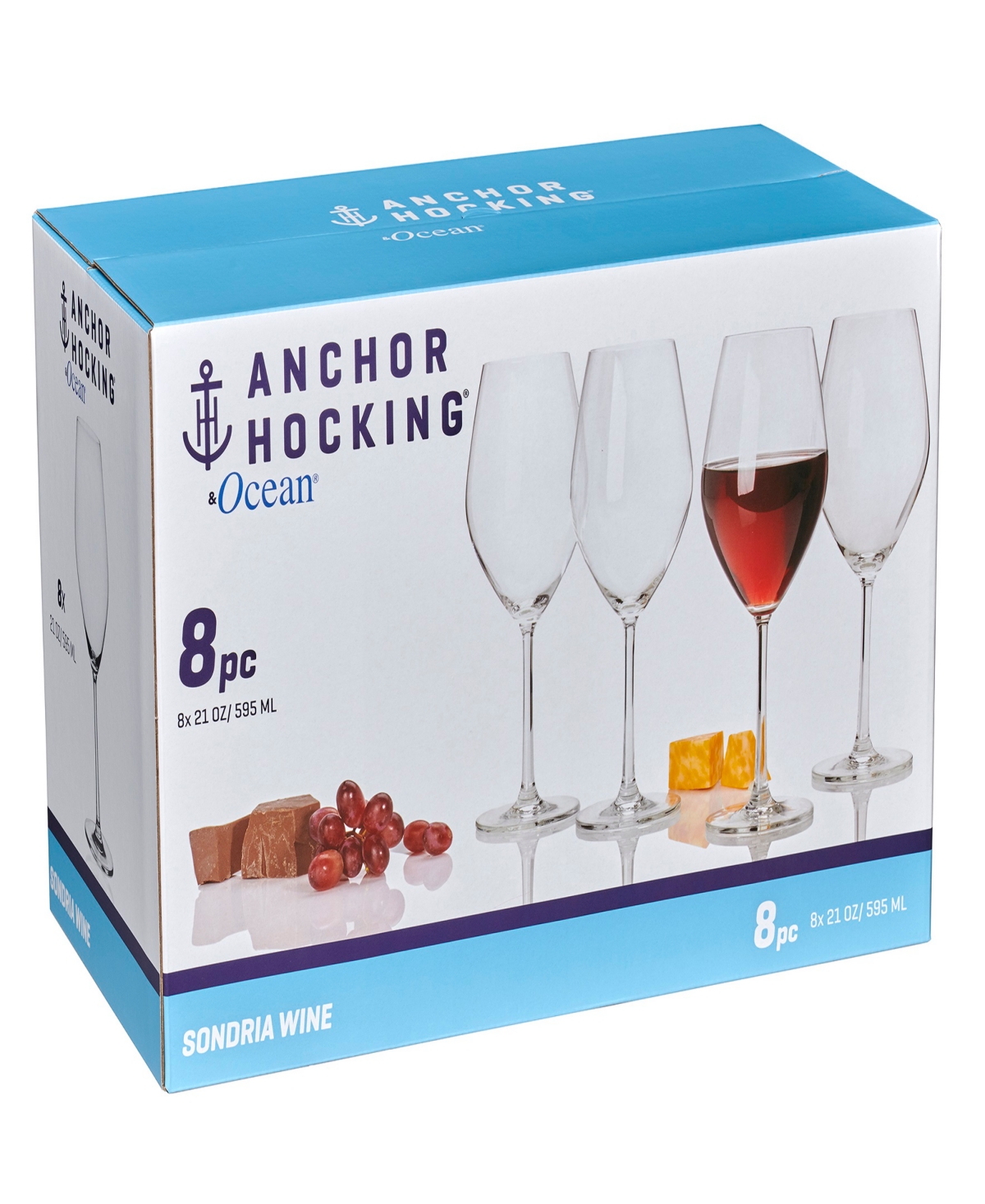 Anchor Hocking Stemmed Wine Glasses In Clear