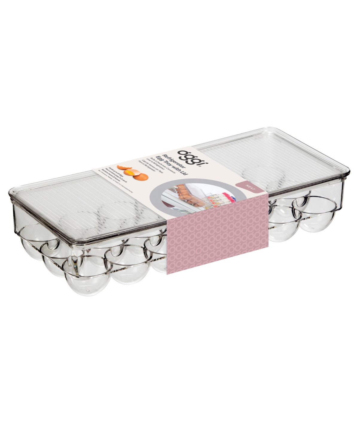 OGGI 21 EGG TRAY STACKABLE COVERED EGG HOLDER 
