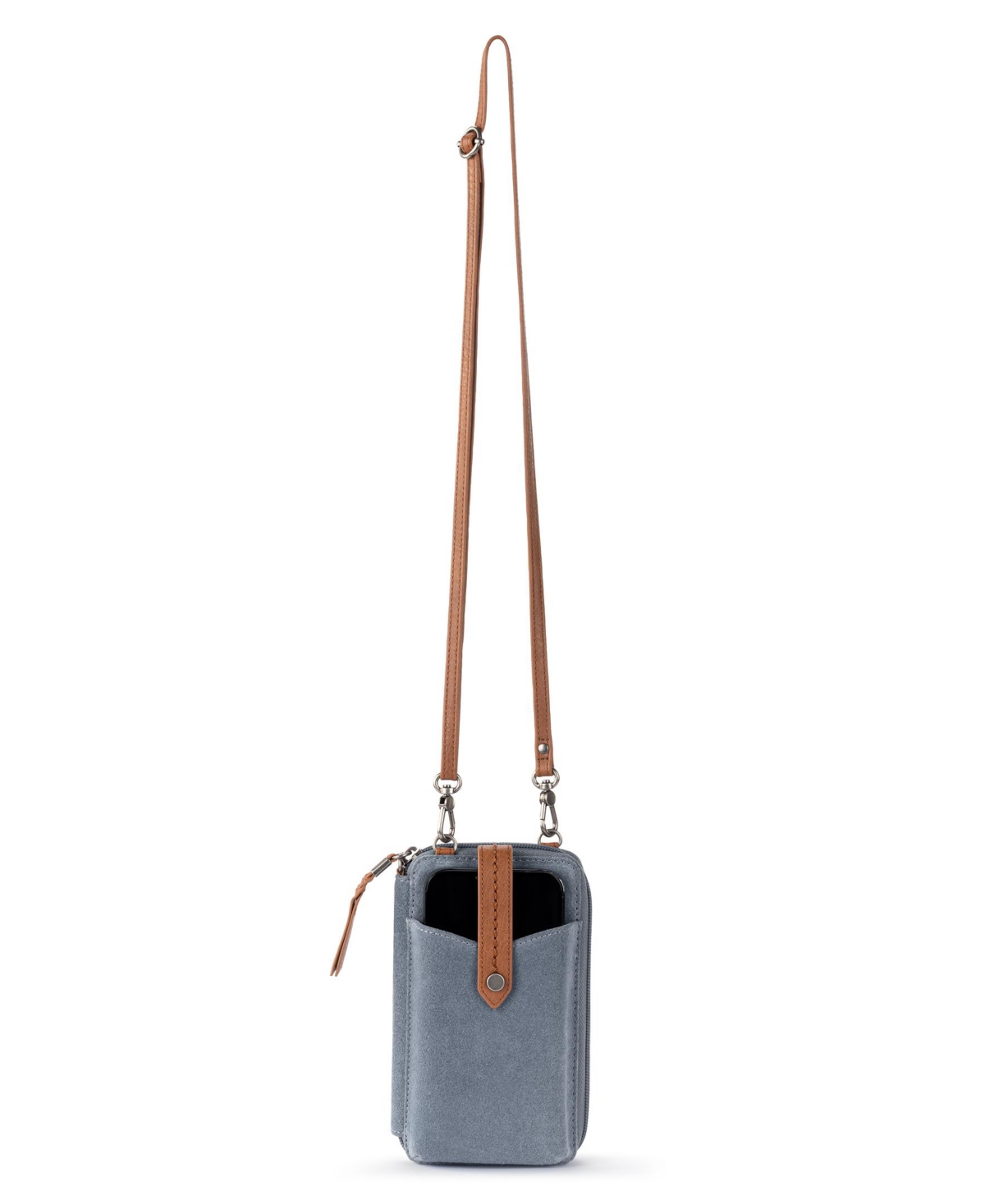 The Sak Silverlake Leather Convertible Smartphone Crossbody Bag In Mushroom Suede