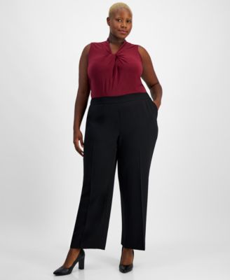 Kasper - Plus Size Julia Satin Pull-On Pants