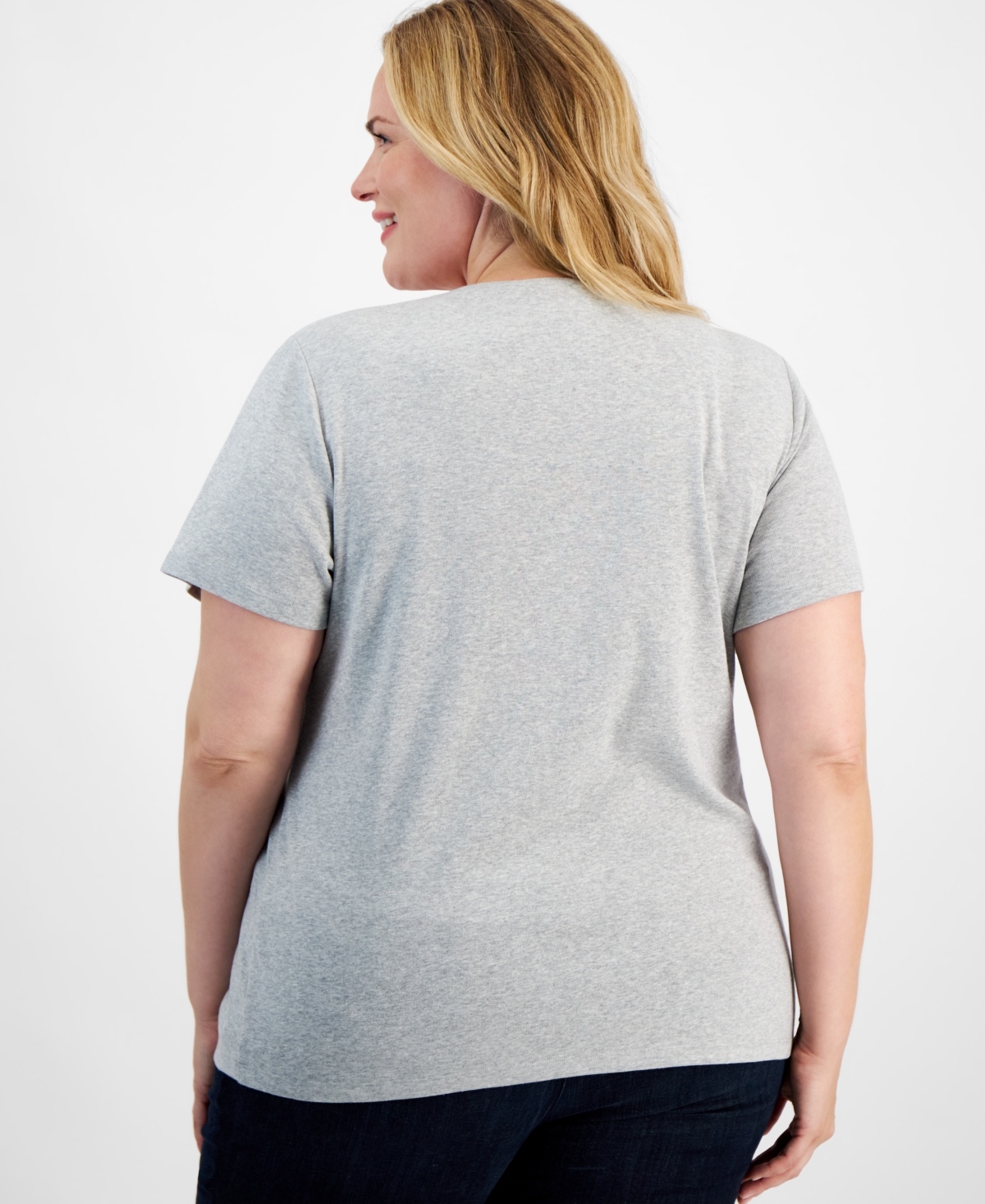 Holiday Lane Plus Size Chirstmas Fun Short-Sleeve Top, Ceated for Macy's