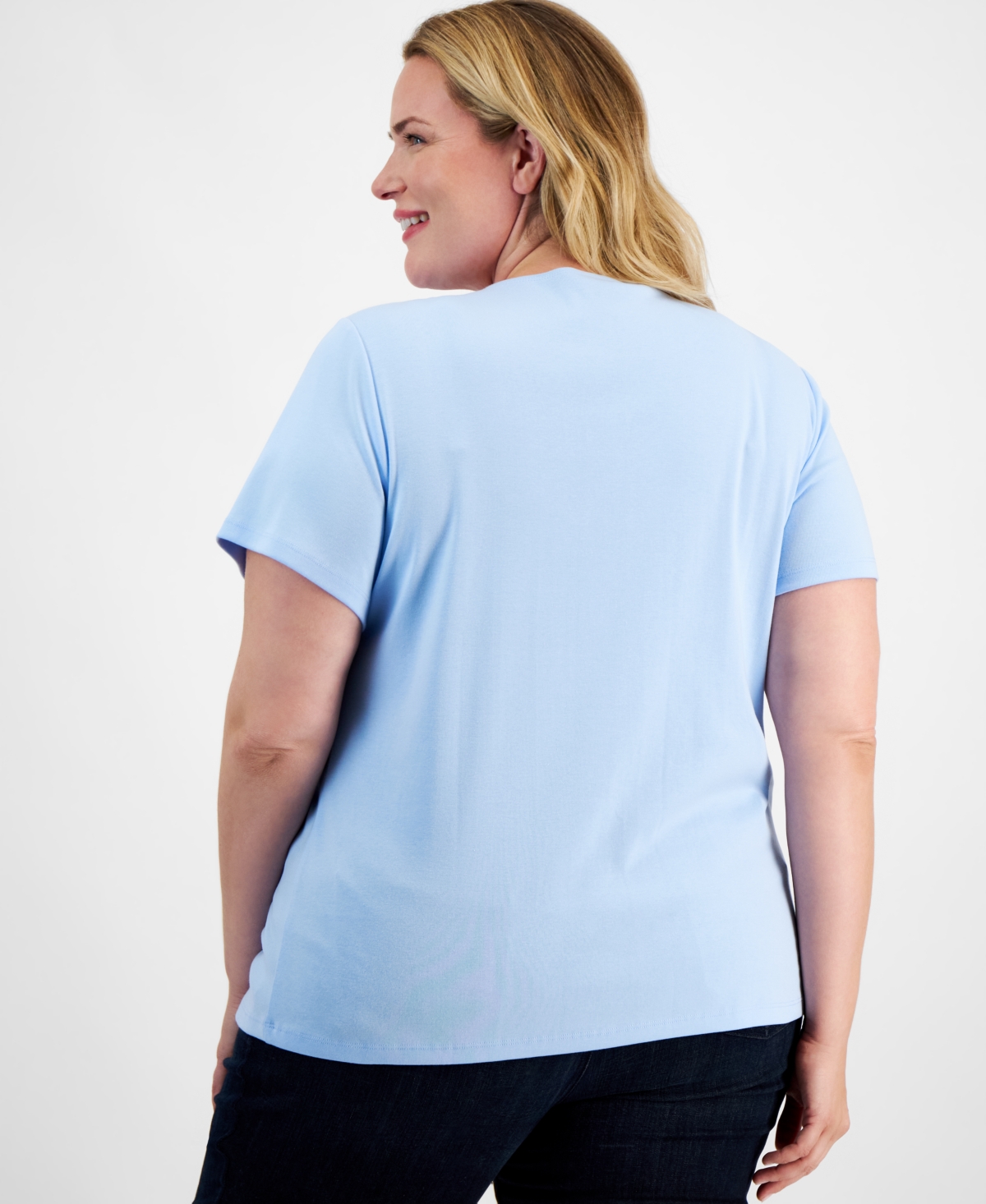 Holiday Lane Plus Size Sailboat Spirit Short-Sleeve Top, Created for Macy's