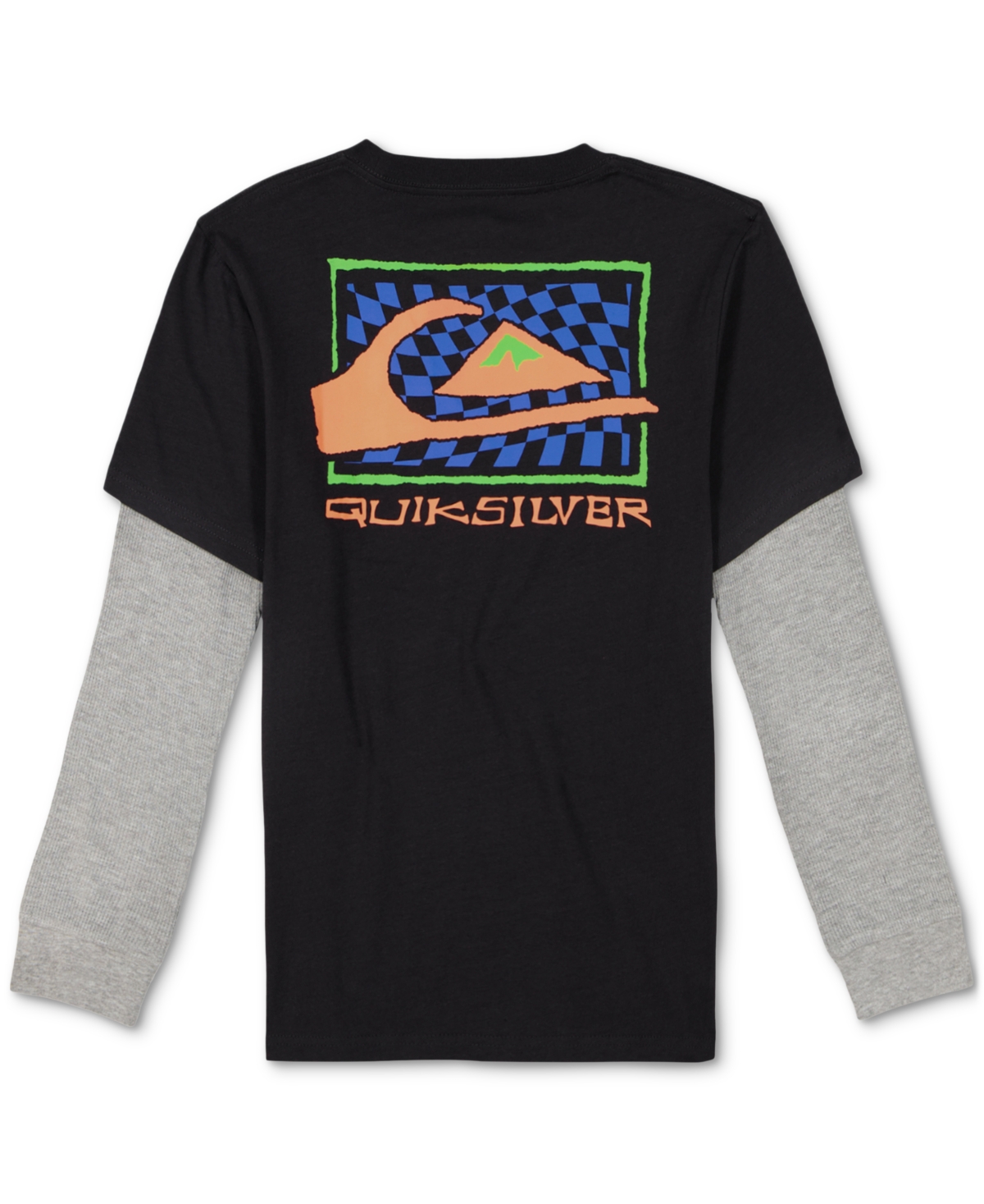 Quiksilver Big Boys Check Box Graphic Layered-Look T-Shirt