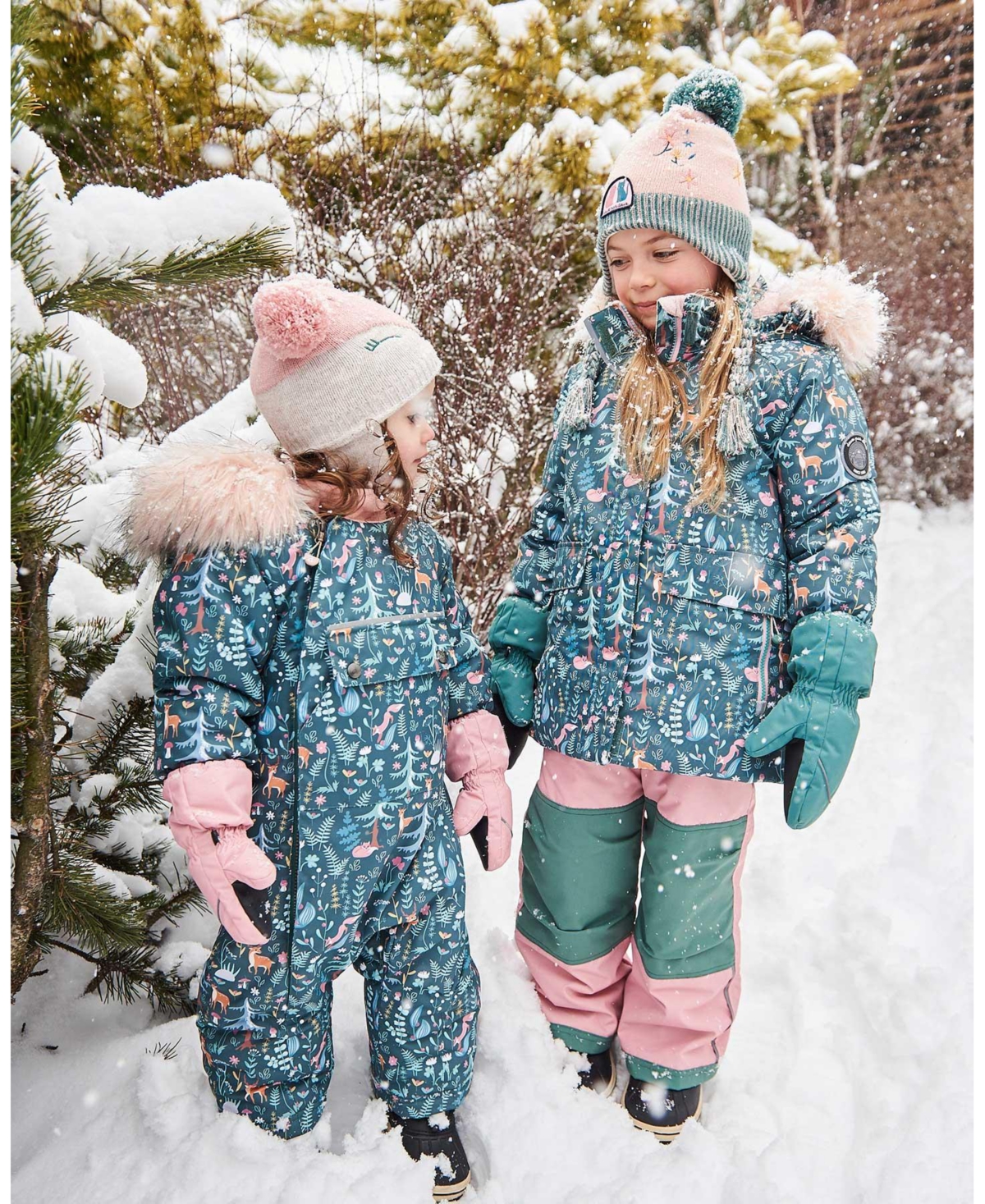 Deux par Deux Kids Unisex Solid Mittens- Sage green