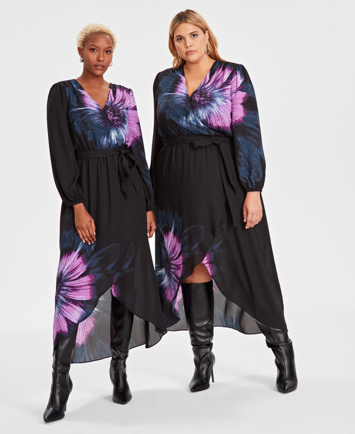 I.n.c. International Concepts Women's Printed Surplice-Neck Tie-Waist Dress, Created for Macy's