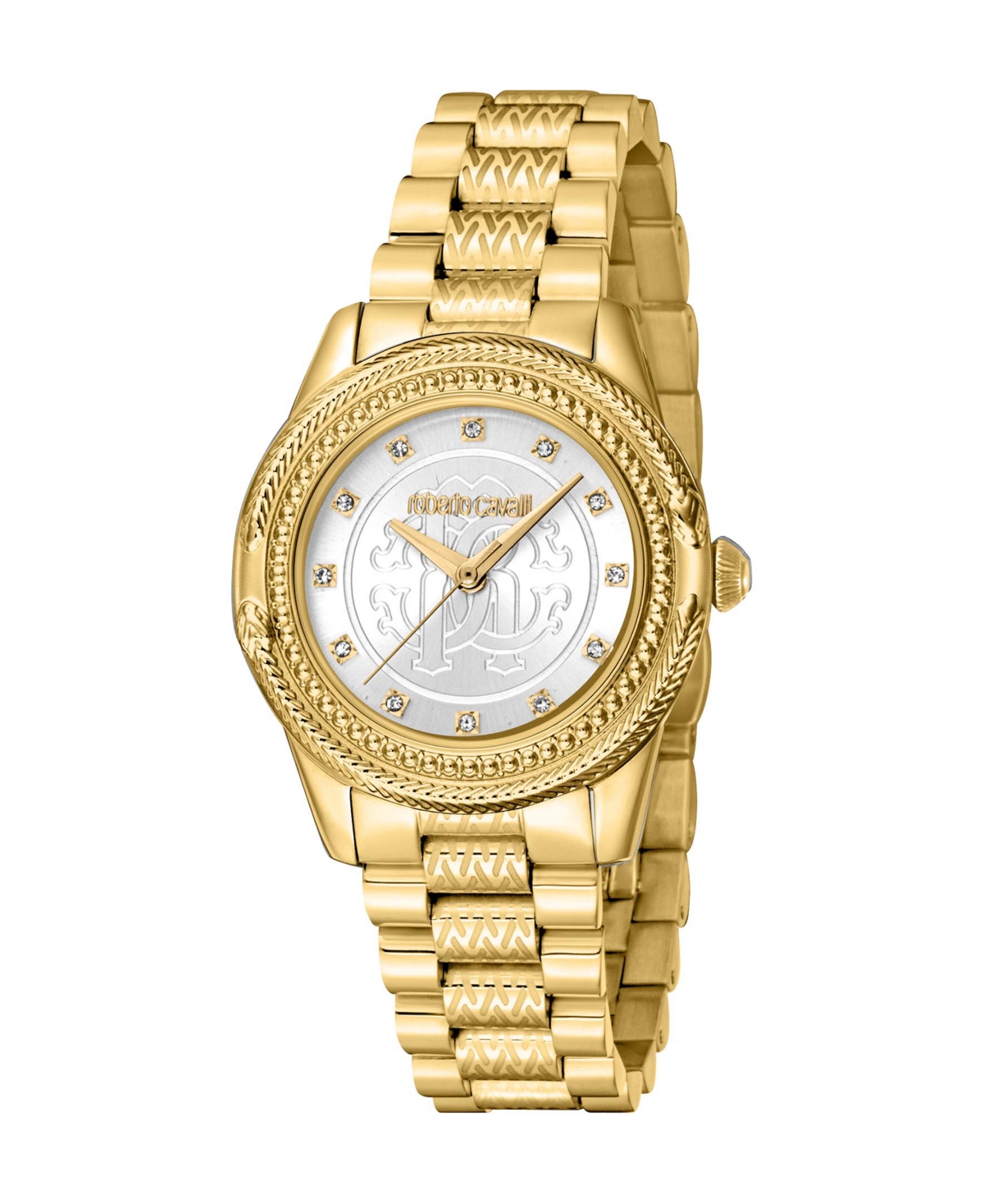 ROBERTO CAVALLI WOMEN'S QUARTZ GOLD-TONE STAINLESS STEEL WATCH 32MM 