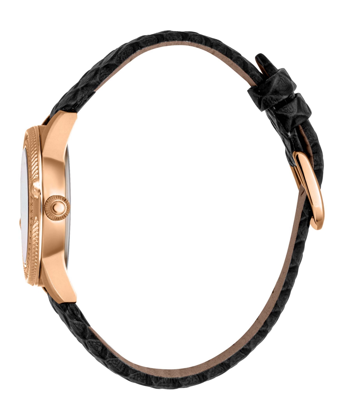 ROBERTO CAVALLI WOMEN'S QUARTZ BLACK LEATHER WATCH 32MM 