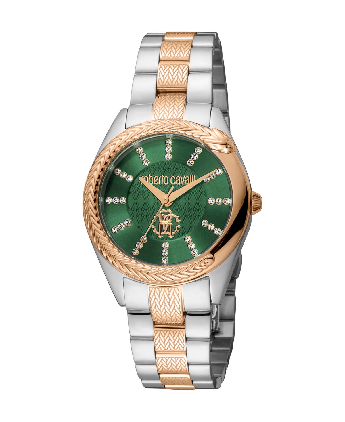 Shop Roberto Cavalli Women's Quartz Two-tone Stainless Steel Watch 32mm In Silver