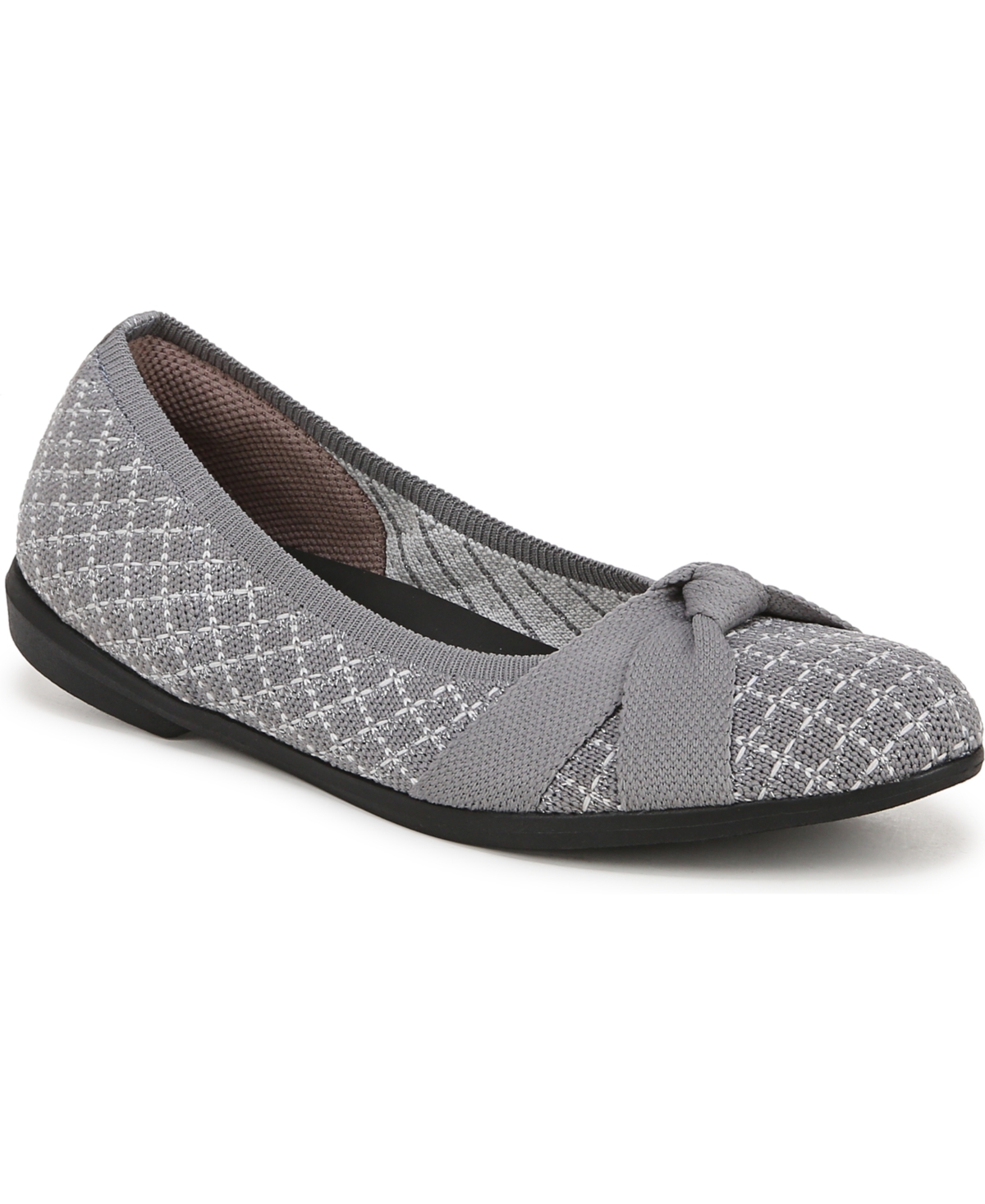 Women's Kissed Washable Ballet Flats - Graphite Plaid Engineered Knit