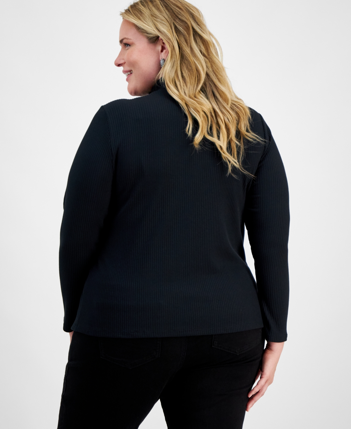 I.n.c. International Concepts Women's Studded Cut-Out Mock-Neck Top, Xs-3X, Created for Macy's