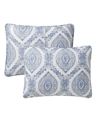Sea Damask 3-Piece Quilt Set, Full/Queen