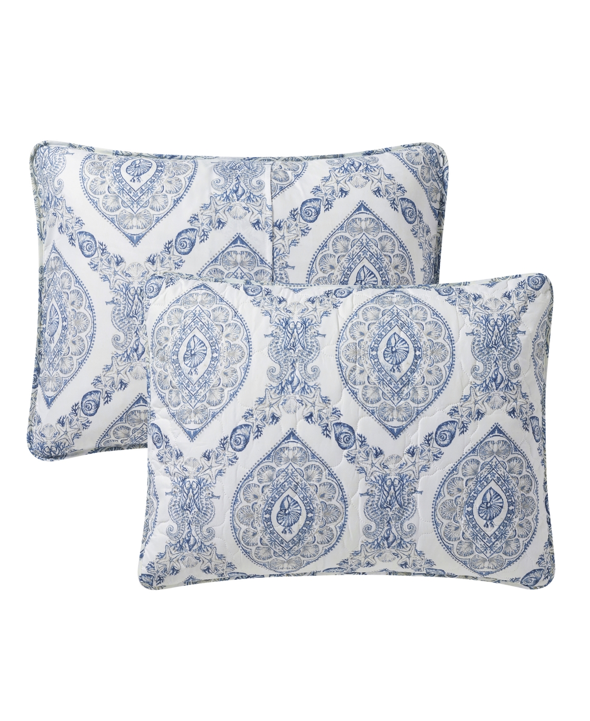Vcny Home Sea Damask 3-Piece Quilt Set, Full/Queen