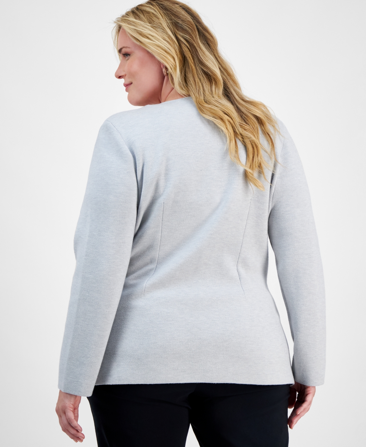 I.n.c. International Concepts Plus Size Double-Breasted Jersey Blazer, Created for Macy's