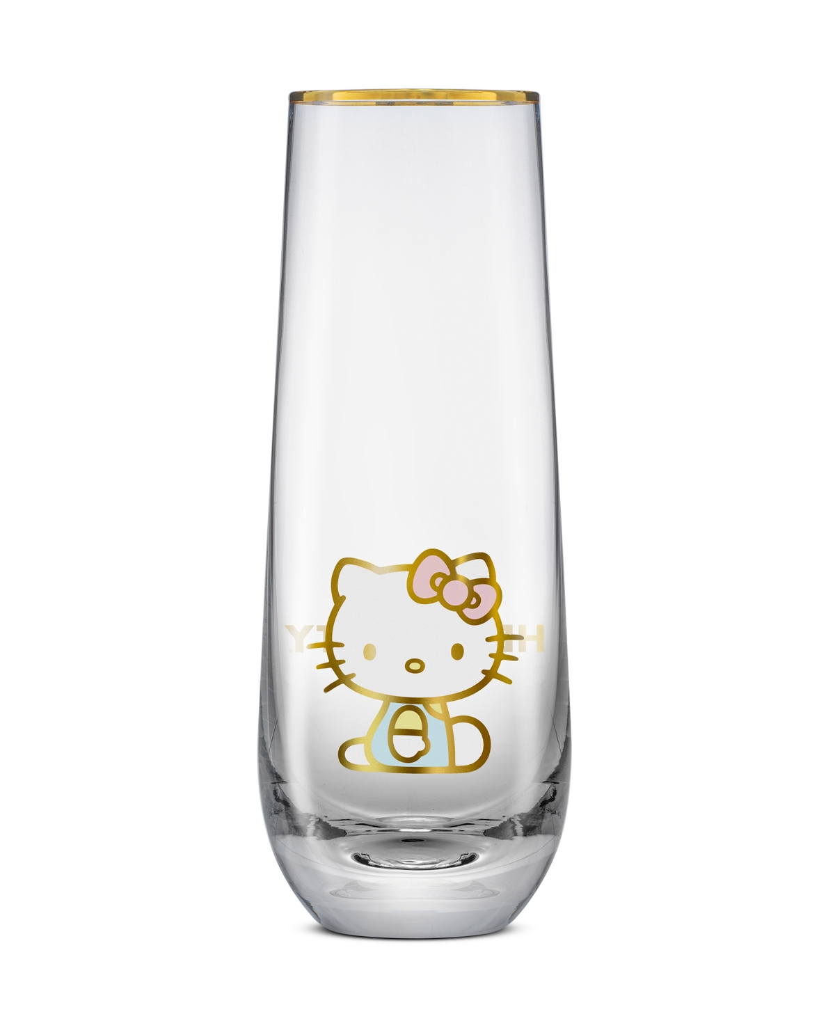 Joyjolt Hello Kitty Stay Gold Stemless Flutes, Set Of 4 In Multi