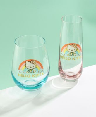 Hello Kitty Sweet Rainbow Stemless Drinking Glasses, Set of 4