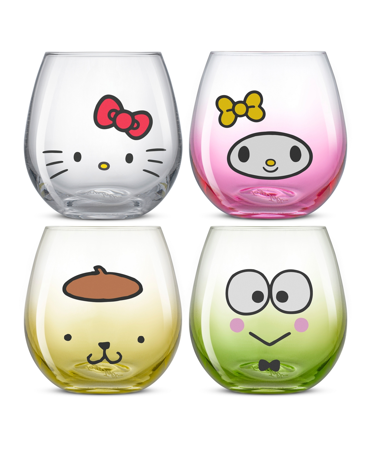 Shop Joyjolt Hello Kitty And Friends Hello Sippy Stemless Drinking Glasses, Set Of 4 In Multi