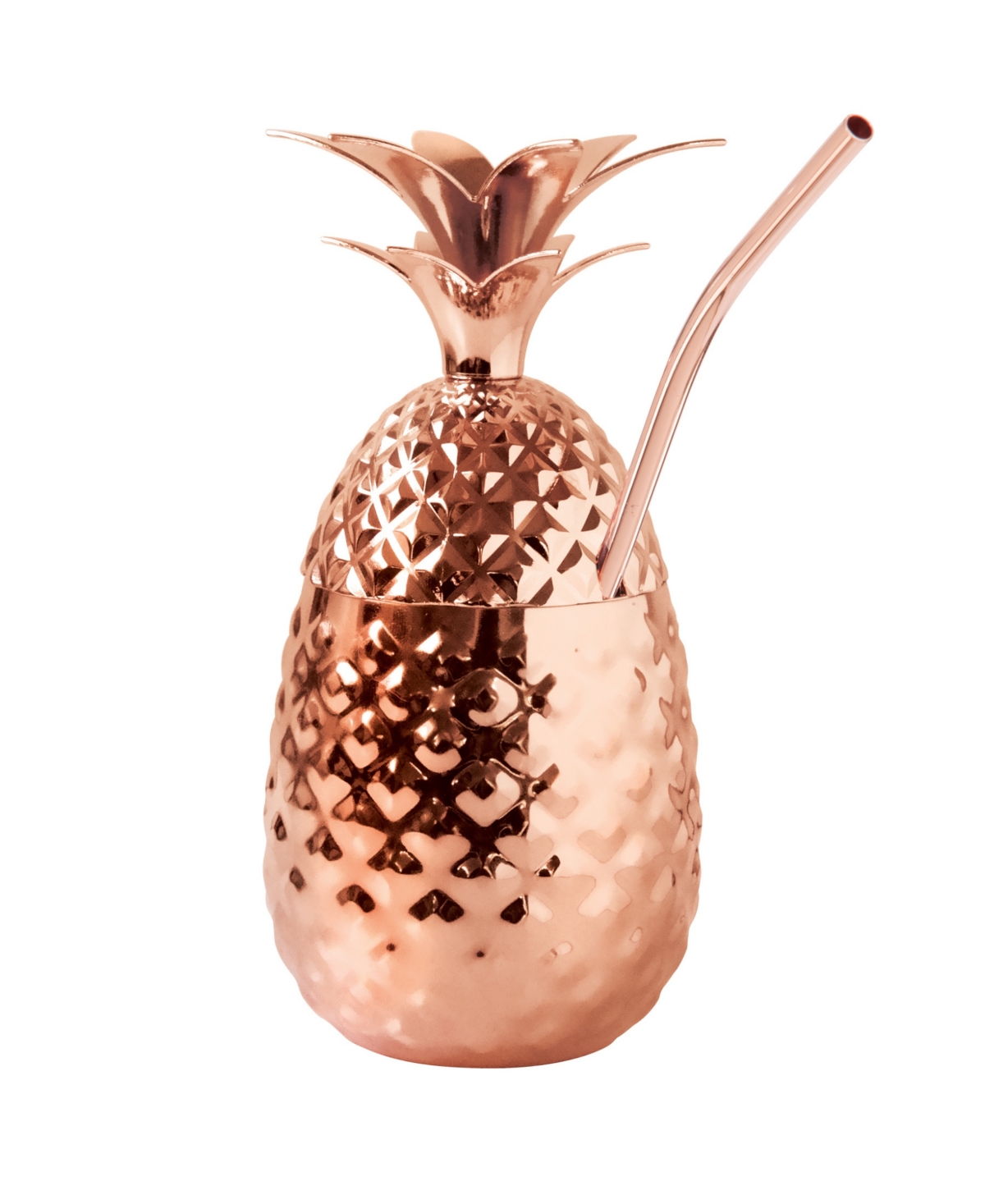 Oggi 12oz Stainless Steel Pineapple Cup With Stand & Lid In Copper