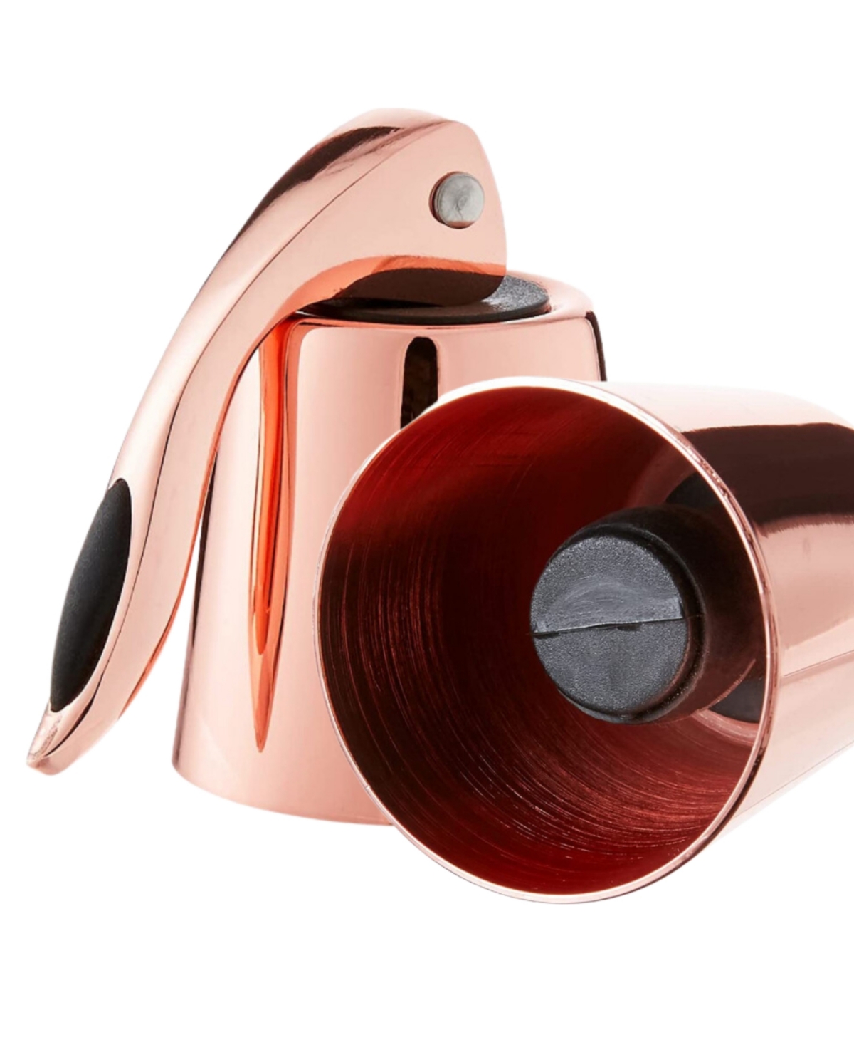 Oggi Set Of 2, Copper Plated Bottle Stopper In Copper