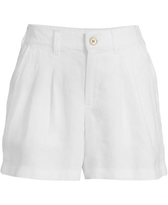Women's High Rise Pleated A-line 5" Linen Shorts