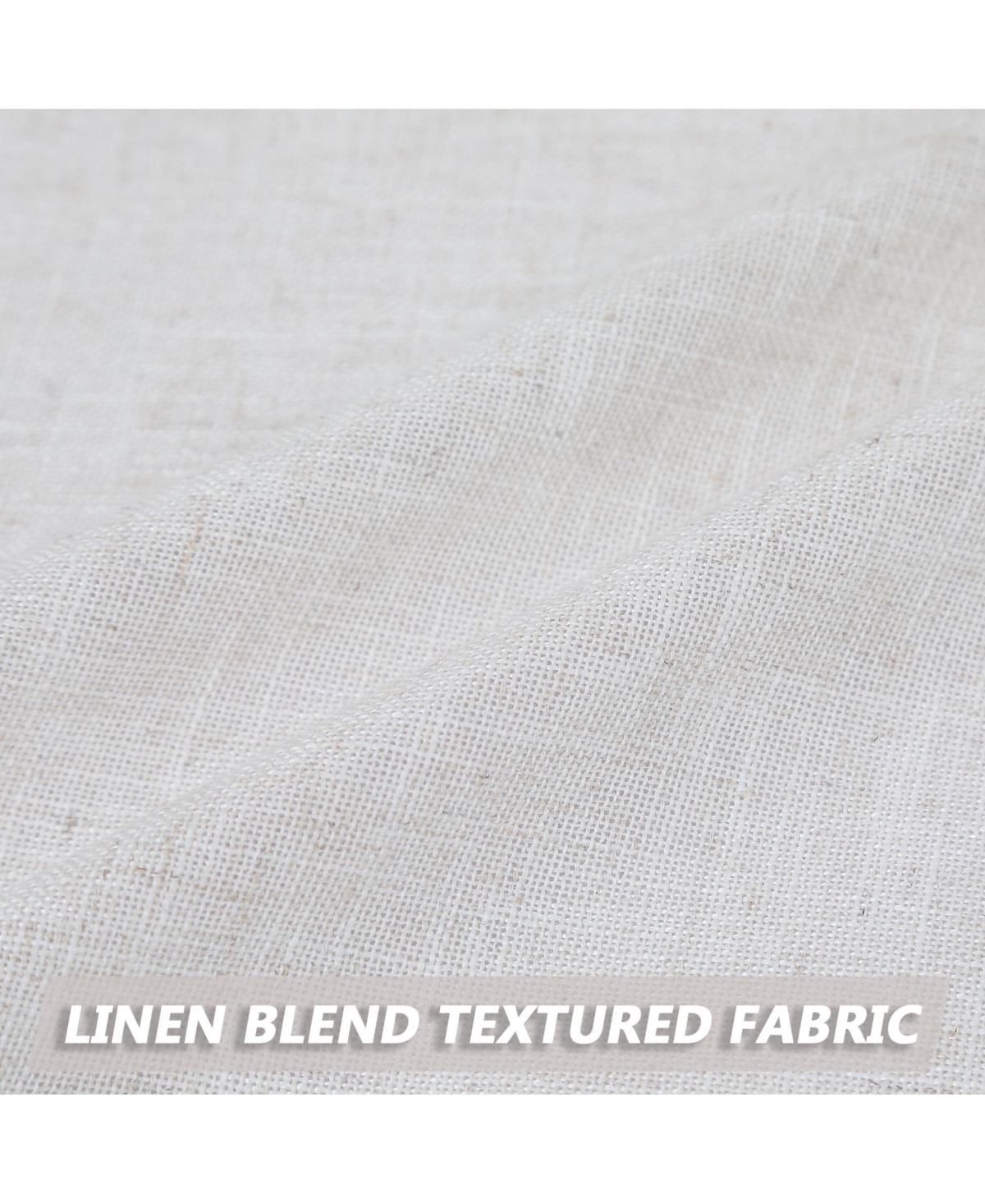 Linen Blend Kitchen Tier Window Curtain Pair, 52" x 36" - Natural