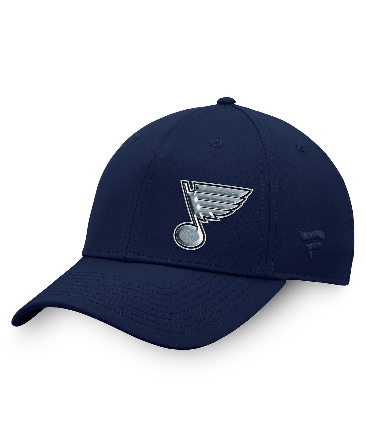 Fanatics Men's Navy St. Louis Blues Authentic Pro Road Offset Logo Adjustable Hat In Navy