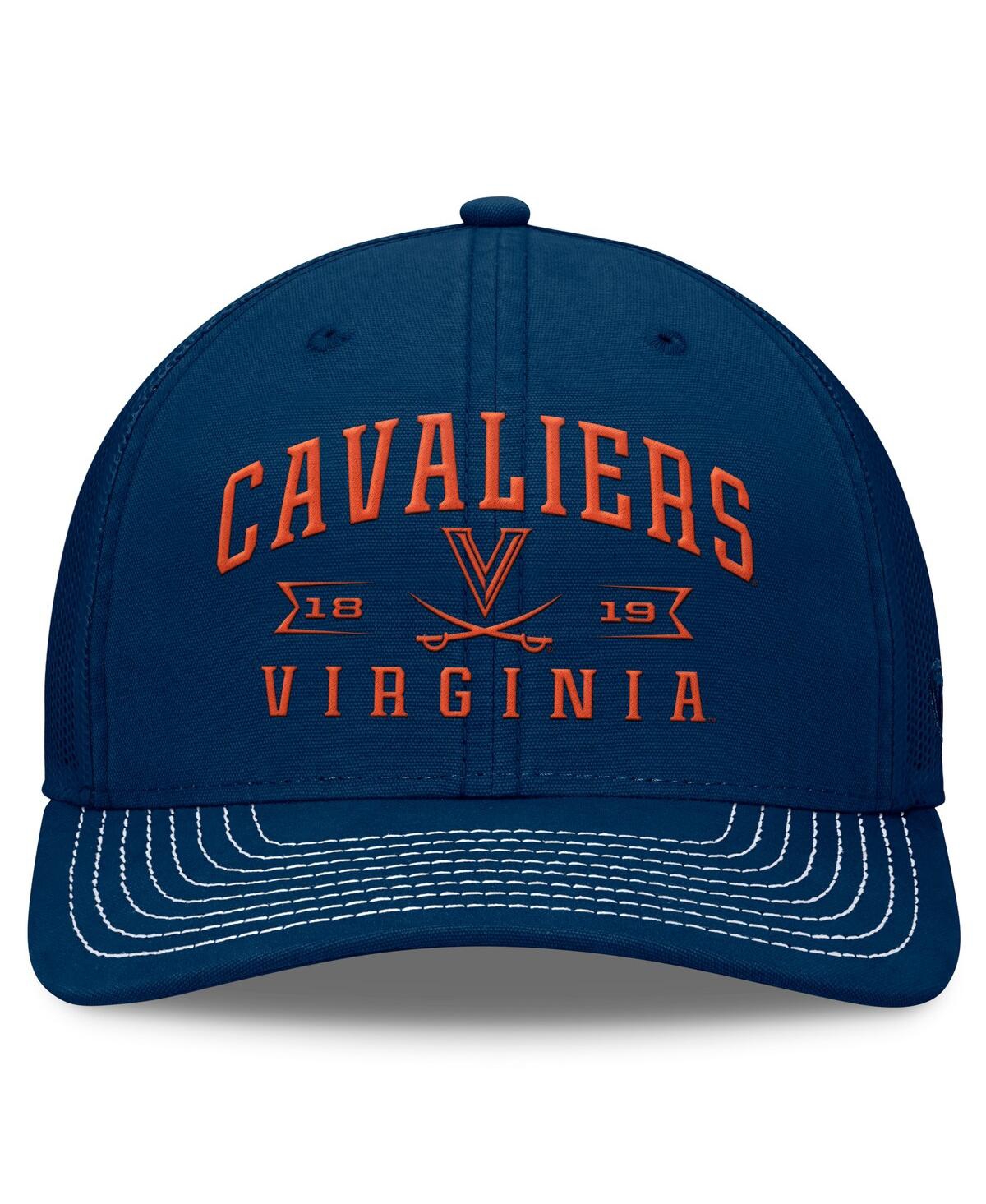 Top Of The World Men's Navy Virginia Cavaliers Carson Trucker Adjustable Hat In Navy