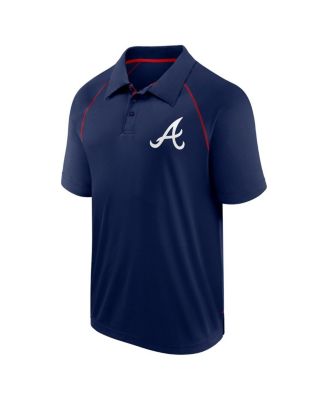 Men's Navy Atlanta Braves Strong Alone Raglan Polo