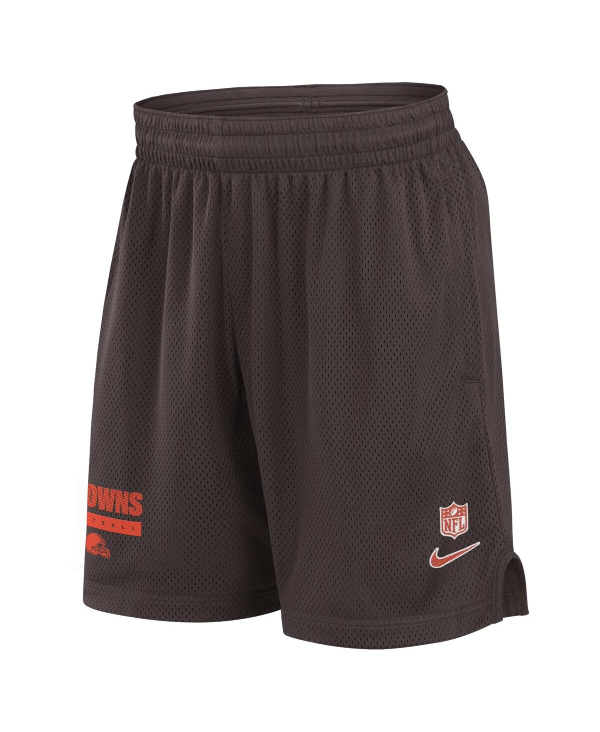 Nike Men'sCleveland Browns 2024 Sideline Performance Mesh Shorts - Brown, Orange