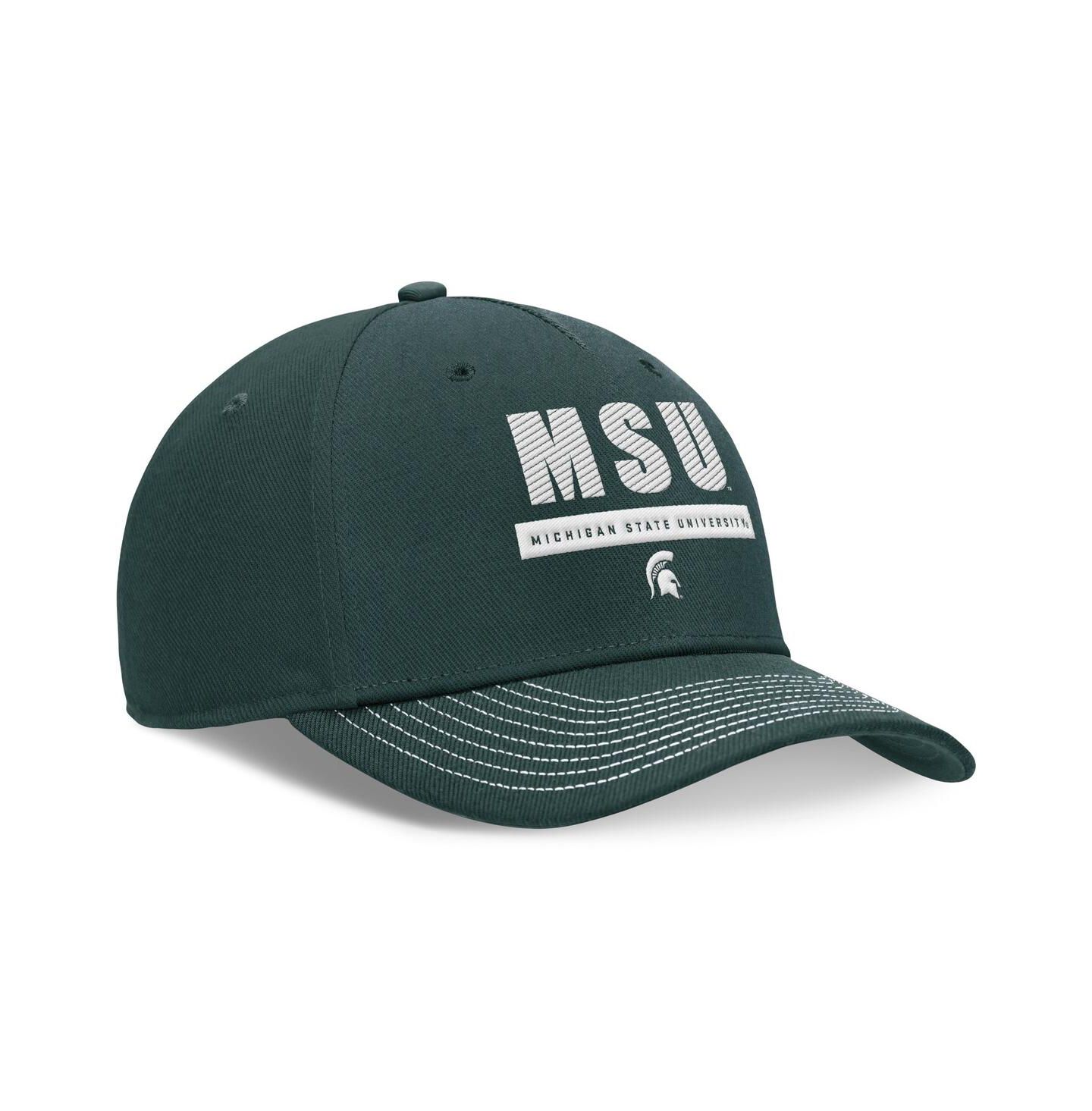 Кепка Nike Green Michigan State Spartans 2024 Sideline Adjustable Hat — фото 3