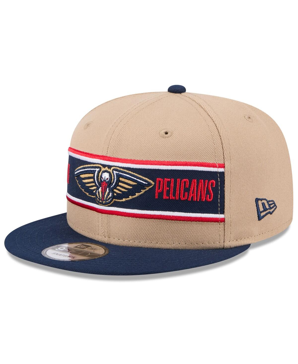 New Era Men's Tan/Navy New Orleans Pelicans 2024 Nba Draft 9FIFTY Snapback Hat - Tan, Navy