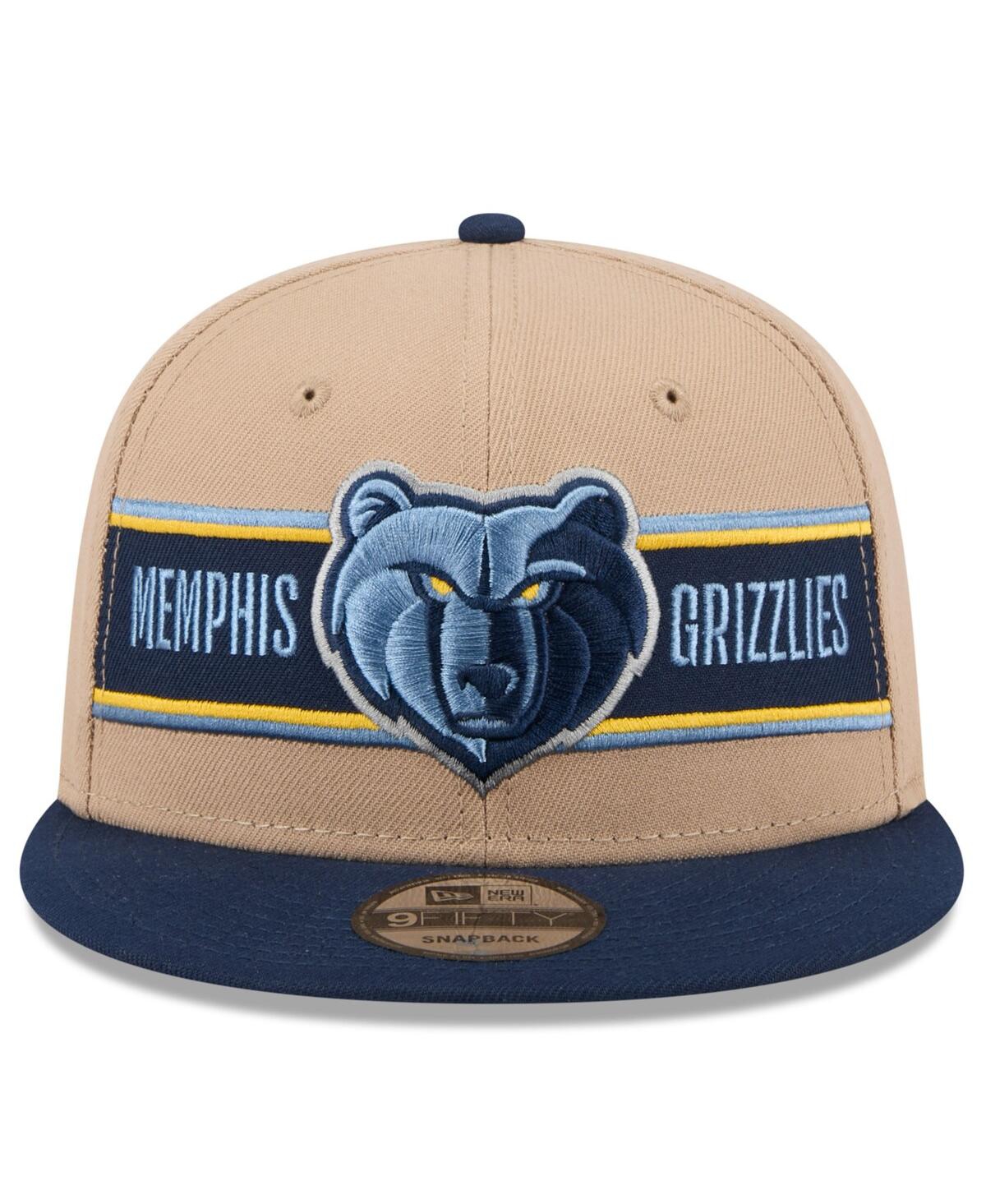 New Era Men'sNavy Memphis Grizzlies 2024 Nba Draft 9FIFTY Snapback Hat - Tan, Navy