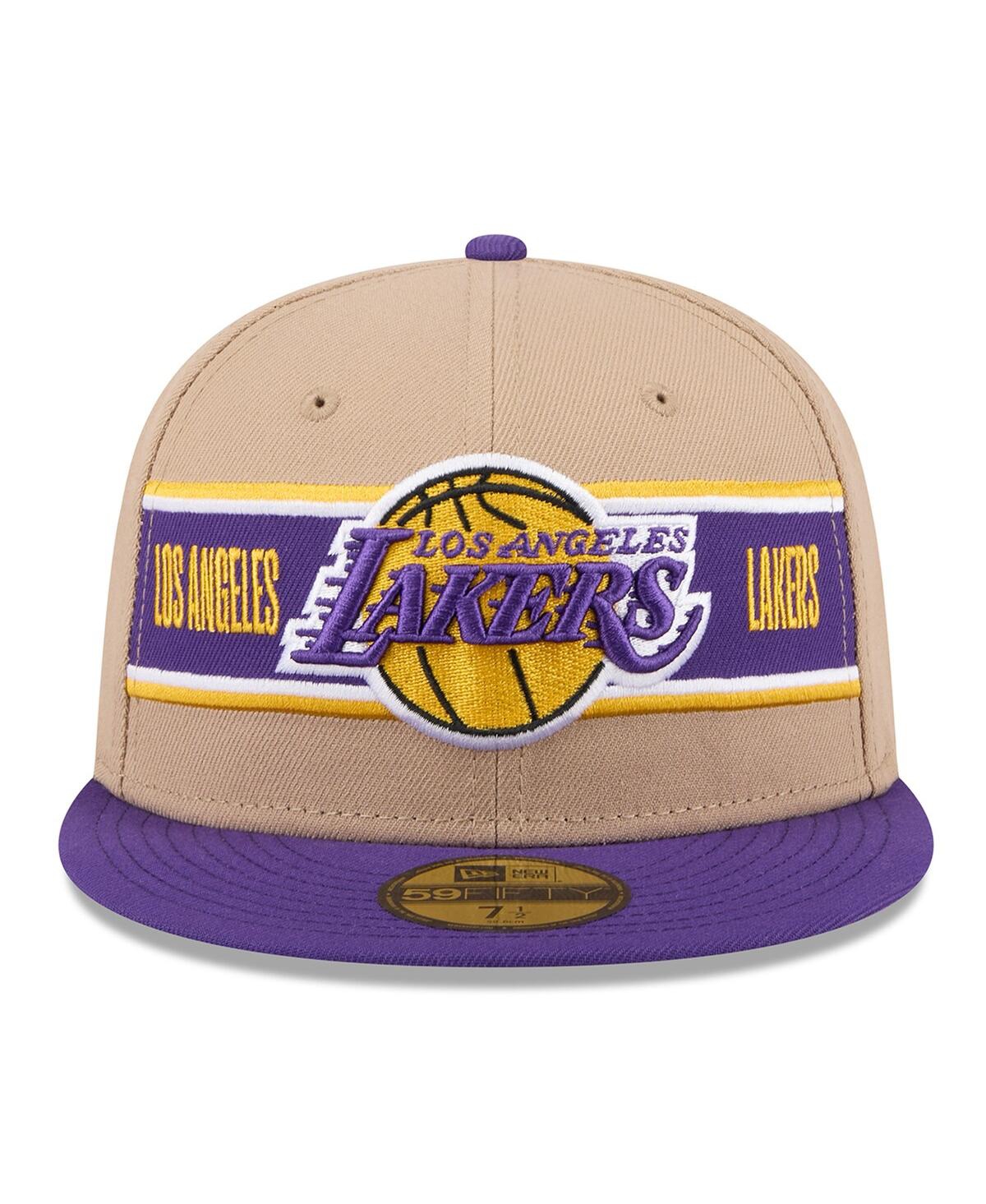 New Era Men'sPurple Los Angeles Lakers 2024 Nba Draft 59FIFTY Fitted Hat - Tan, Purple