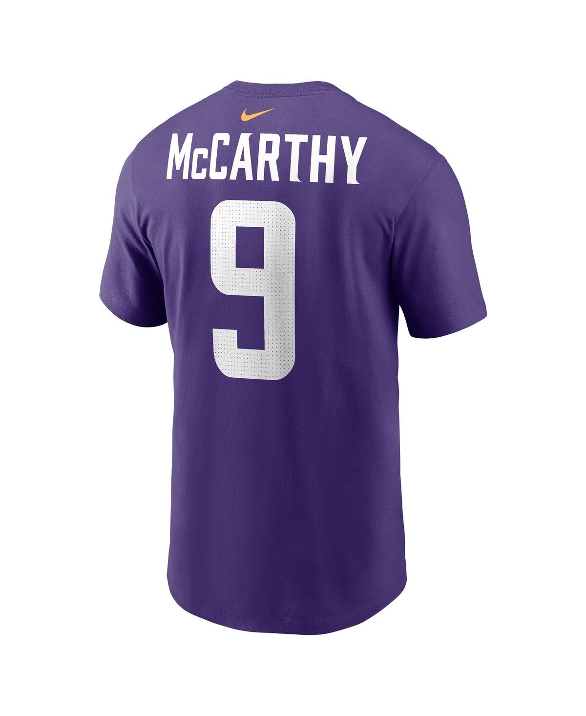 Nike Men's J.j. McCarthyMinnesota Vikings 2024 Nfl Draft First Round Pick Name Number T-Shirt - Purple
