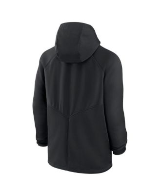 Men's Black Kansas City Chiefs Spacer Raglan Performance Full-Zip Hoodie