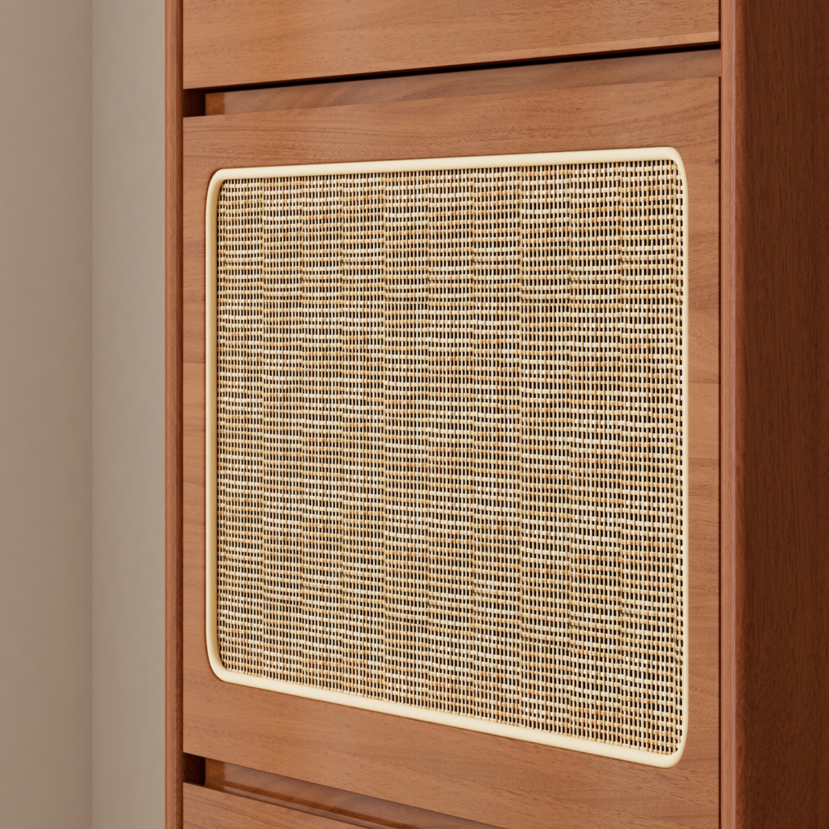 Streamdale Furniture Slim Rattan Shoe Cabinet with Flip-up Storage & Handy Top