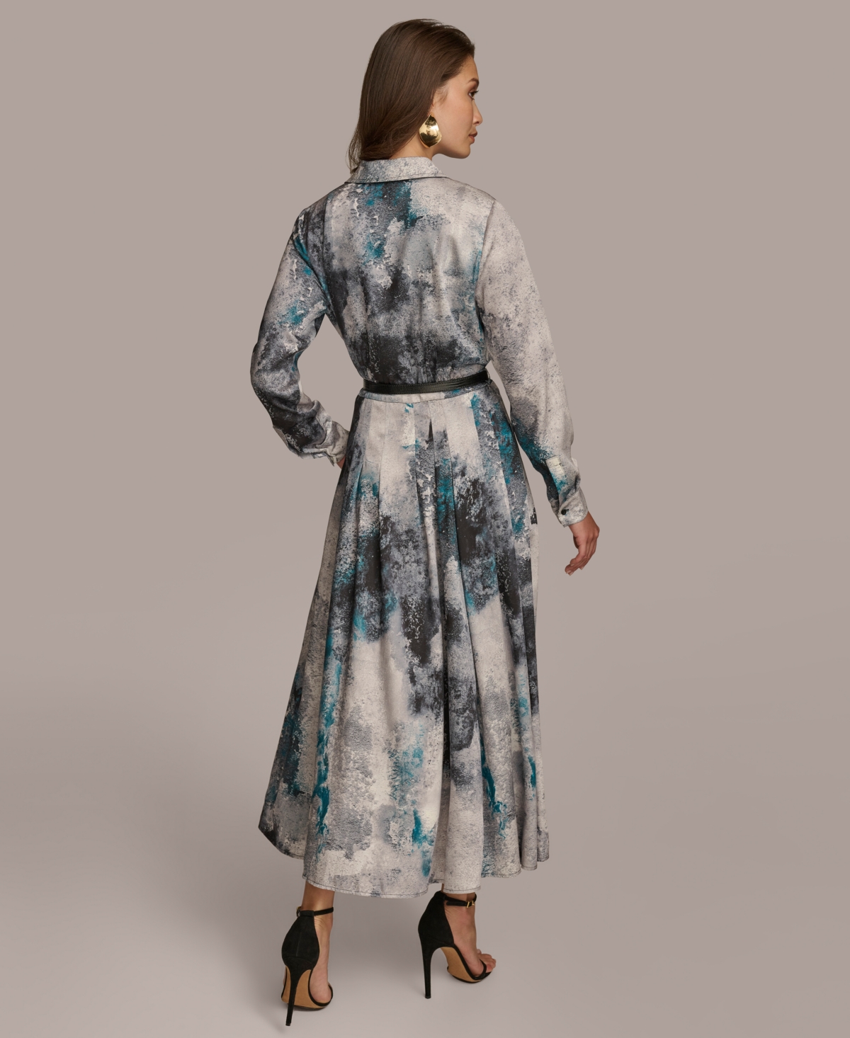 Donna Karan Women's Printed Belted Shirtdress