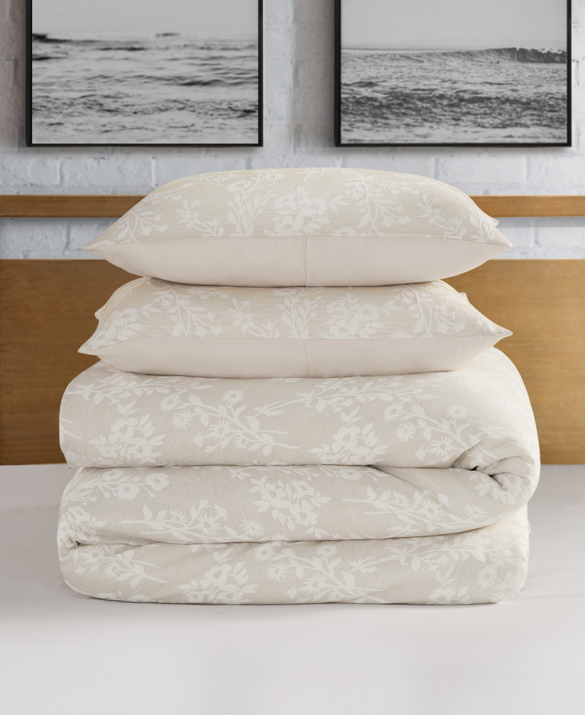 Lucky Brand Ava Floral Jacquard 3-pc. Duvet Cover Set, Full/queen In Beige Floral