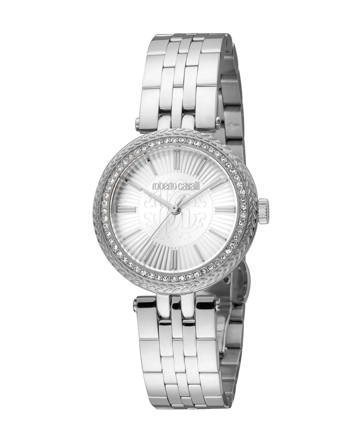 ROBERTO CAVALLI WOMEN'S QUARTZ SILVER-TONE STAINLESS STEEL WATCH 30MM 
