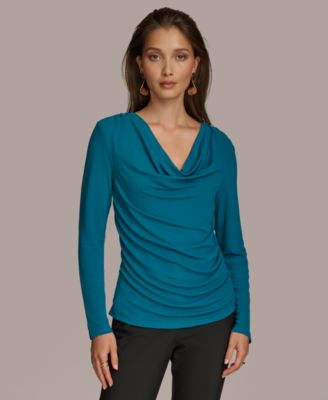 Donna Karan Women s Long Sleeve Cowl Neck Blouse Macy s