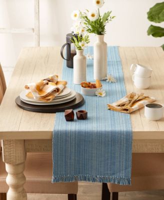 Variegated Fringe Table Runner, 13x72 Inches