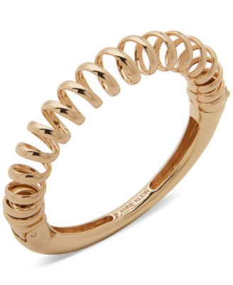 Anne Klein - Gold-Tone Swirl Spring Bangle Bracelet