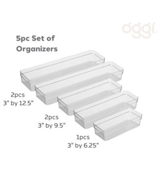 Set of 5 Clear Drawer Organizers