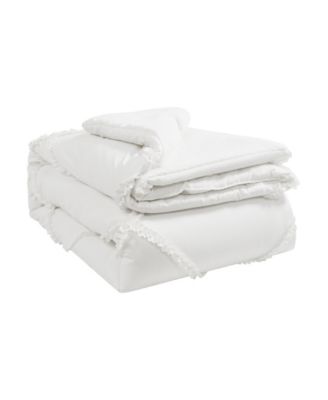 Diamond Ruffle 3 Piece Reversible Comforter Set, Full/Queen