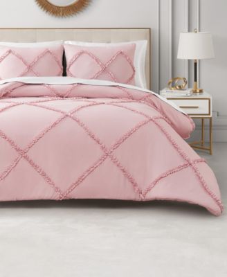 Diamond Ruffle 3 Piece Reversible Comforter Set, Full/Queen