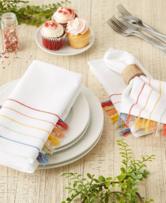 Stripe Tassel Napkin Set of 4