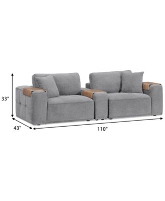 CLOSEOUT! Nycolle 3-Pc. Modular Fabric Sofa with Console, Created for Macy's