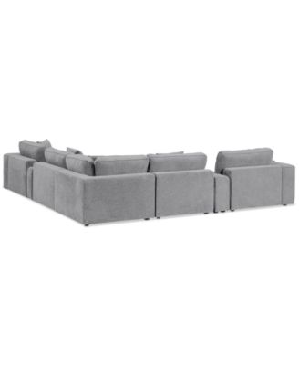 CLOSEOUT! Nycolle 7-Pc. Modular Fabric L-Shape Sectional with 1 Console, Created for Macy's
