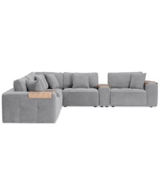 CLOSEOUT! Nycolle 7-Pc. Modular Fabric L-Shape Sectional with 2 Consoles, Created for Macy's